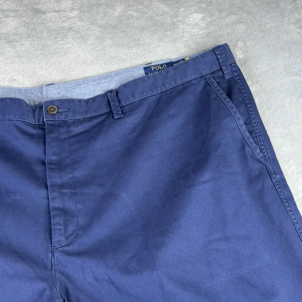 Polo Ralph Lauren Shorts Men's‎ 50 Big Blue Chino Cotton Twill Classic Fit